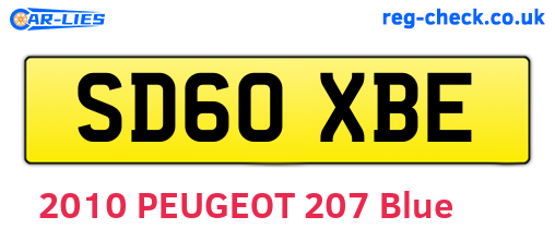 SD60XBE are the vehicle registration plates.
