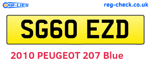 SG60EZD are the vehicle registration plates.