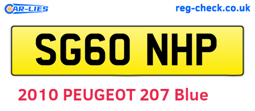 SG60NHP are the vehicle registration plates.