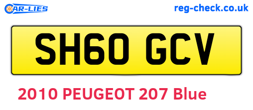 SH60GCV are the vehicle registration plates.