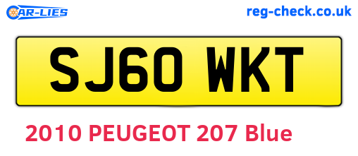 SJ60WKT are the vehicle registration plates.