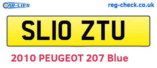 SL10ZTU are the vehicle registration plates.