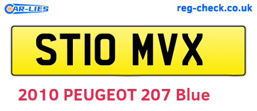 ST10MVX are the vehicle registration plates.