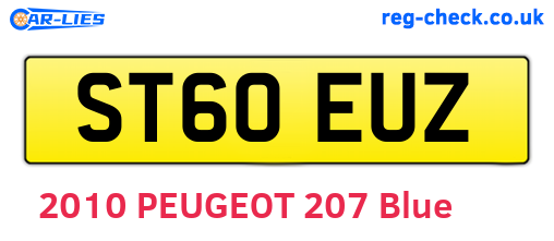 ST60EUZ are the vehicle registration plates.