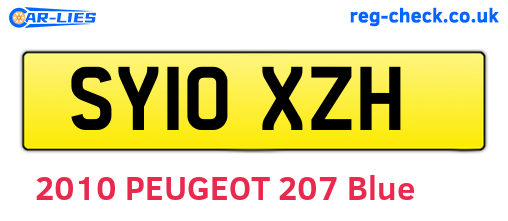 SY10XZH are the vehicle registration plates.