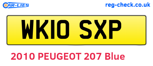 WK10SXP are the vehicle registration plates.
