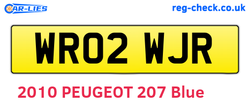 WR02WJR are the vehicle registration plates.