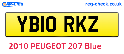YB10RKZ are the vehicle registration plates.