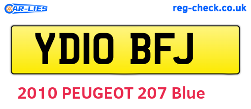 YD10BFJ are the vehicle registration plates.