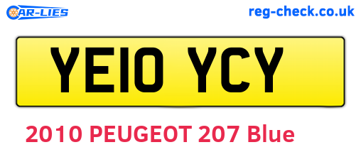 YE10YCY are the vehicle registration plates.