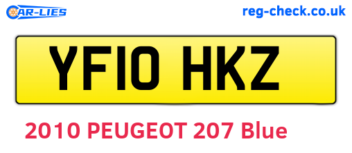 YF10HKZ are the vehicle registration plates.