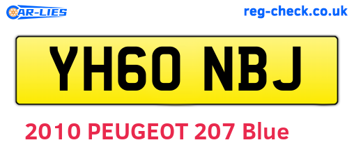 YH60NBJ are the vehicle registration plates.