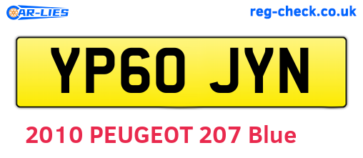 YP60JYN are the vehicle registration plates.