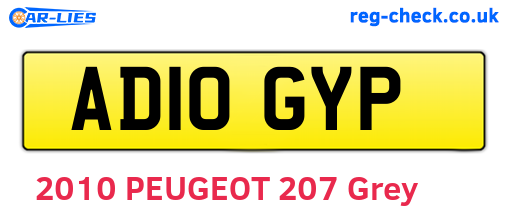 AD10GYP are the vehicle registration plates.