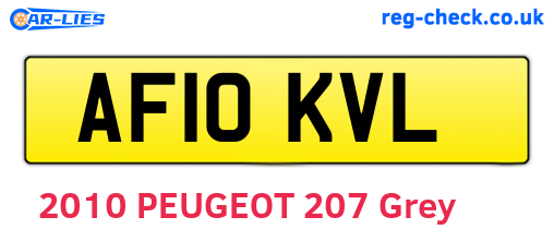 AF10KVL are the vehicle registration plates.