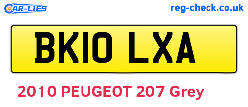 BK10LXA are the vehicle registration plates.