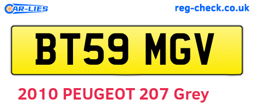 BT59MGV are the vehicle registration plates.