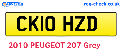 CK10HZD are the vehicle registration plates.