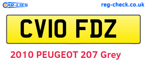 CV10FDZ are the vehicle registration plates.
