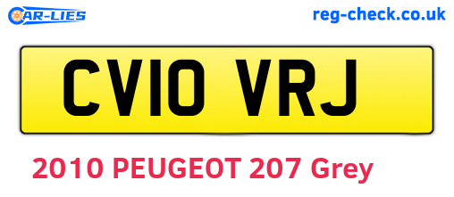 CV10VRJ are the vehicle registration plates.