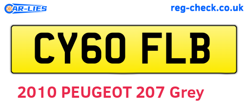 CY60FLB are the vehicle registration plates.