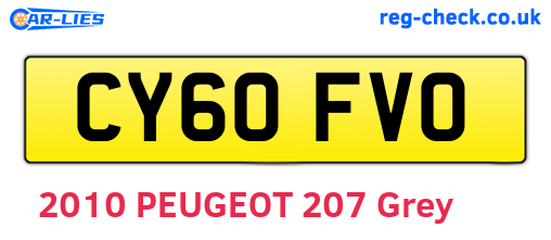 CY60FVO are the vehicle registration plates.