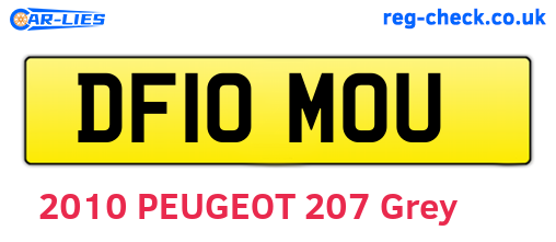 DF10MOU are the vehicle registration plates.