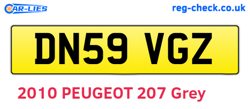 DN59VGZ are the vehicle registration plates.