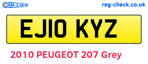 EJ10KYZ are the vehicle registration plates.
