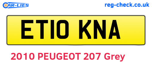 ET10KNA are the vehicle registration plates.