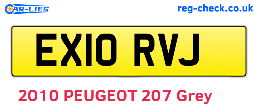 EX10RVJ are the vehicle registration plates.