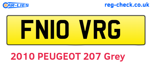 FN10VRG are the vehicle registration plates.
