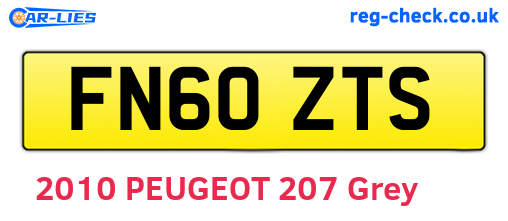 FN60ZTS are the vehicle registration plates.