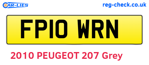 FP10WRN are the vehicle registration plates.