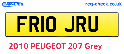 FR10JRU are the vehicle registration plates.