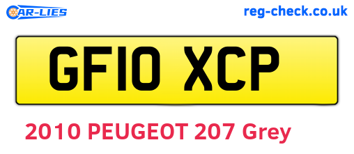 GF10XCP are the vehicle registration plates.