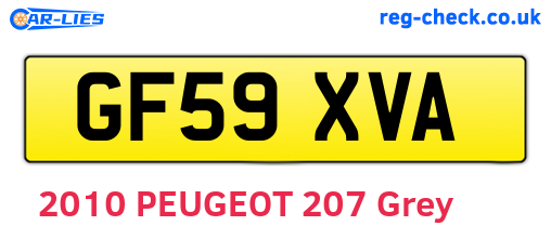 GF59XVA are the vehicle registration plates.
