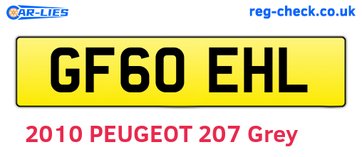 GF60EHL are the vehicle registration plates.