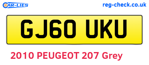 GJ60UKU are the vehicle registration plates.
