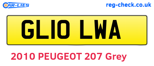 GL10LWA are the vehicle registration plates.