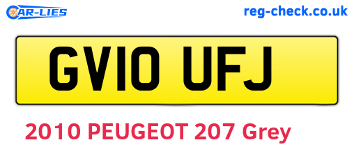 GV10UFJ are the vehicle registration plates.