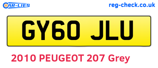 GY60JLU are the vehicle registration plates.