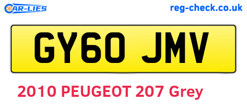 GY60JMV are the vehicle registration plates.