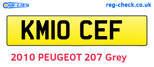 KM10CEF are the vehicle registration plates.