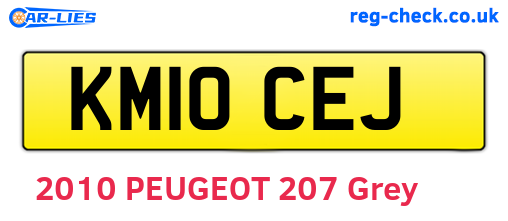 KM10CEJ are the vehicle registration plates.