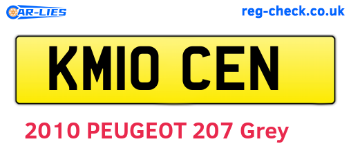 KM10CEN are the vehicle registration plates.