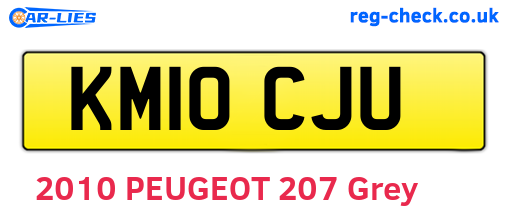 KM10CJU are the vehicle registration plates.