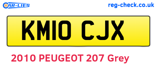 KM10CJX are the vehicle registration plates.