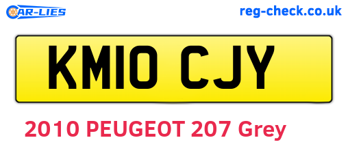 KM10CJY are the vehicle registration plates.