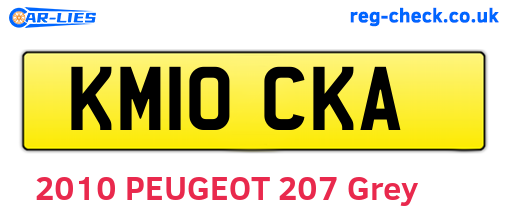 KM10CKA are the vehicle registration plates.